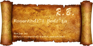 Rosenthál Beáta névjegykártya